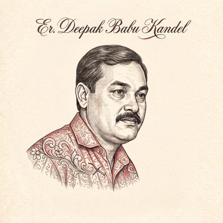 Ink portrait of Er. Deepak Babu Kandel